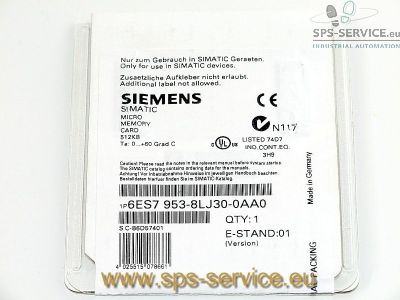Gebraucht Siemens SIMATIC Micro Memory Card (MMC) 6ES7 953-8LJ30-0AA0 zum Verkauf bei G